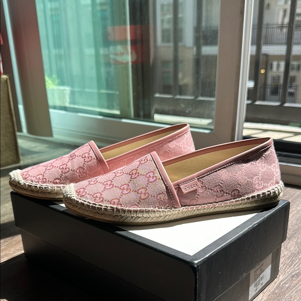 Gucci Pink Espadrille Flats